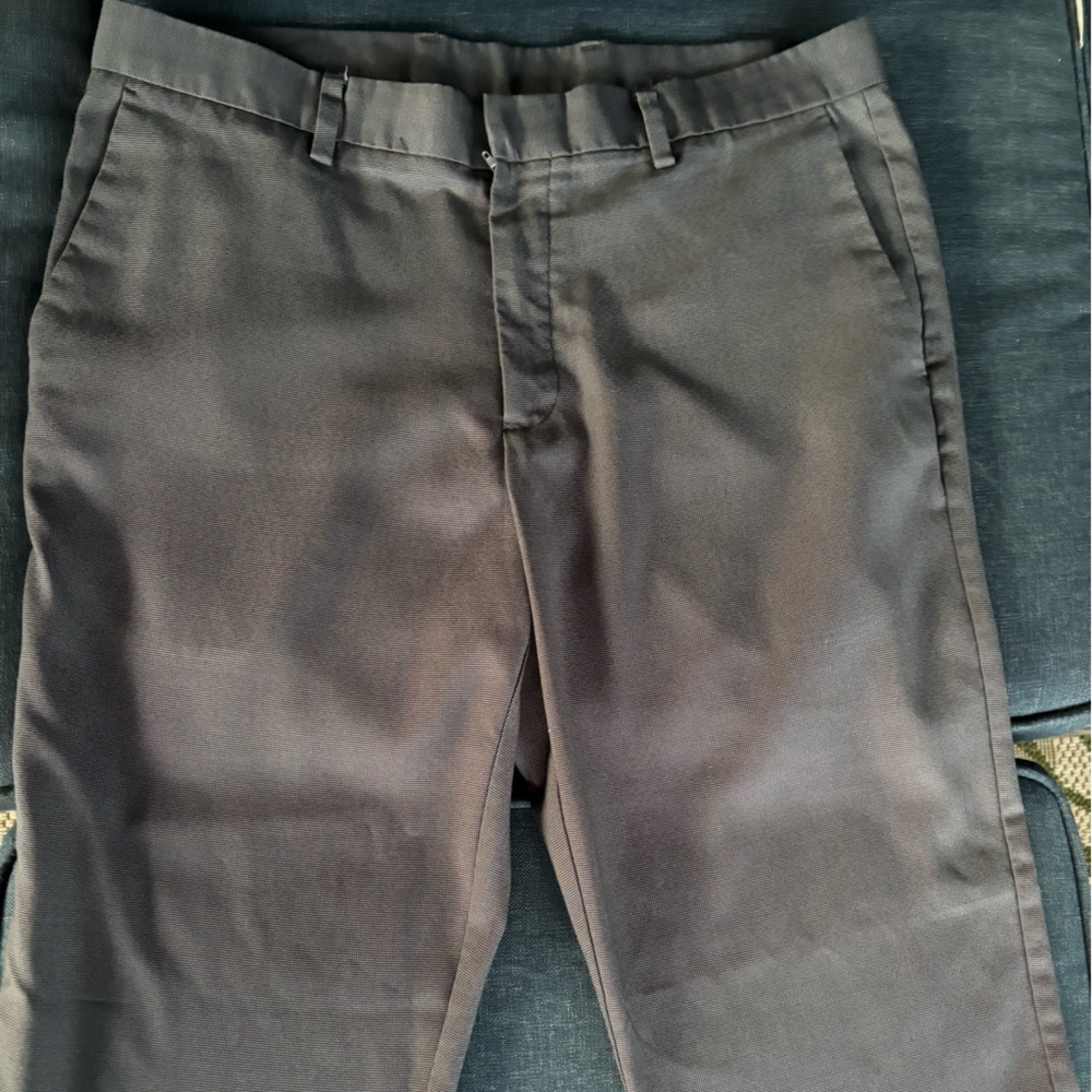 Perry Ellis Portfolio Mens Slacks Gray/Black 36x32 Hook and Bar closure Flat